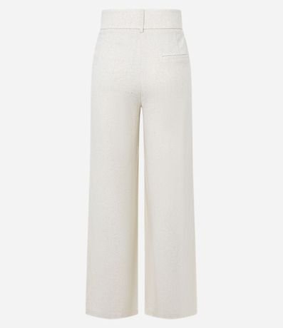 Pantalón Wide Leg en Viscolino con Tiro Alto y Pliegues 6