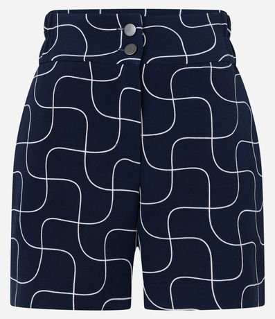 Short Sastrería con Abotonado y Estampado Geométrico 5