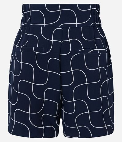 Short Sastrería con Abotonado y Estampado Geométrico 6