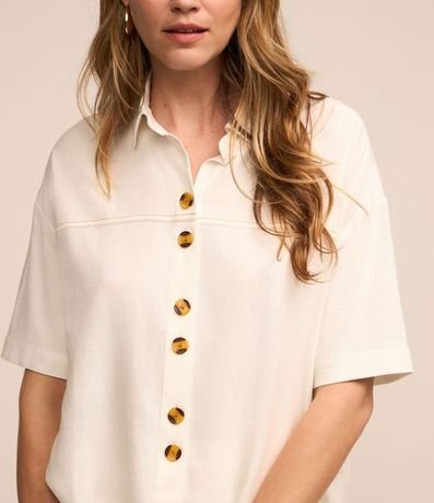 Camisa en Viscolino con Detalles Pespuntados 3