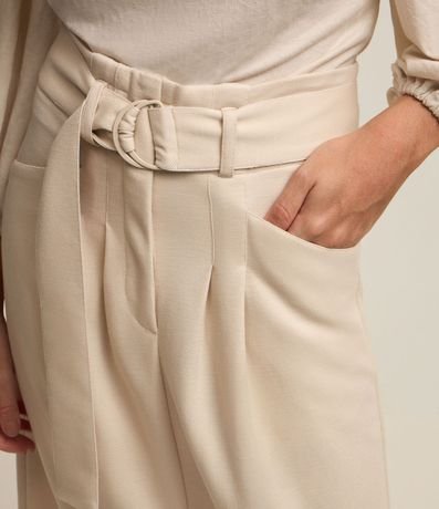 Pollera Midi en Viscosa con Cinturón Hebilla y Pliegues Delanteros 4