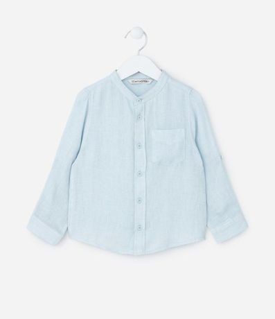 Camisa Infantil en Lino con Cuello Padre y Bolsillo -Talle 1 a 4 años