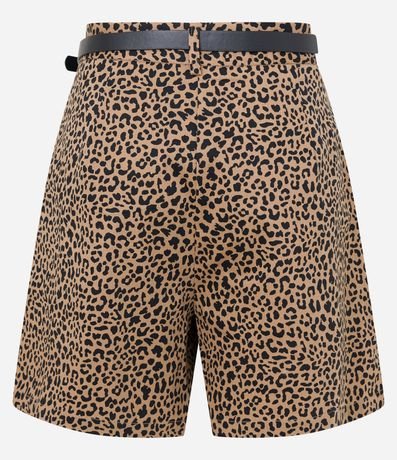 Short Alfaiatado con Cinturón Estrecho y Estampa de Leopardo 6