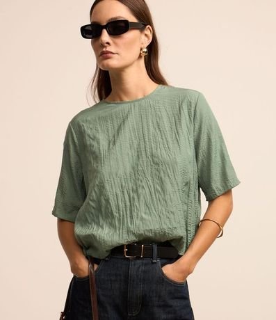 Blusa Acetinada con Efecto Ariflow