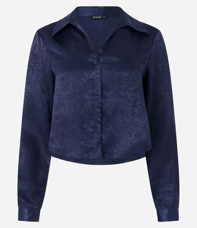 Camisa en Tejla Satinada con Texturas 5