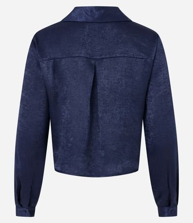 Camisa en Tejla Satinada con Texturas 6