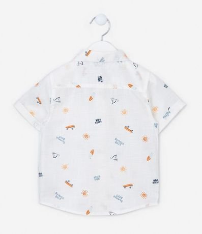 Camisa Infantil con Pequeño Bolsillo y Estampa Iconos Playeros - Talle 1 a 5 años 2