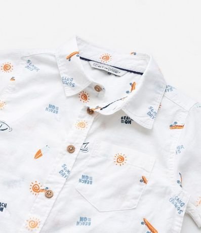 Camisa Infantil con Pequeño Bolsillo y Estampa Iconos Playeros - Talle 1 a 5 años 5