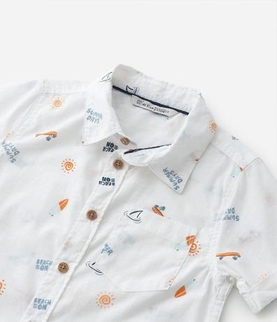 Camisa Infantil con Pequeño Bolsillo y Estampa Iconos Playeros - Talle 1 a 5 años 7