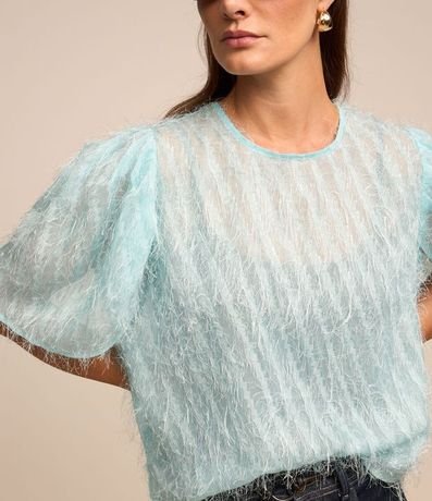 Blusa en Chiffon con Felpas y Fruncidos en los Hombros 5