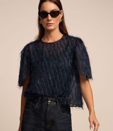 Blusa en Chiffon con Felpas y Fruncidos en los Hombros 2