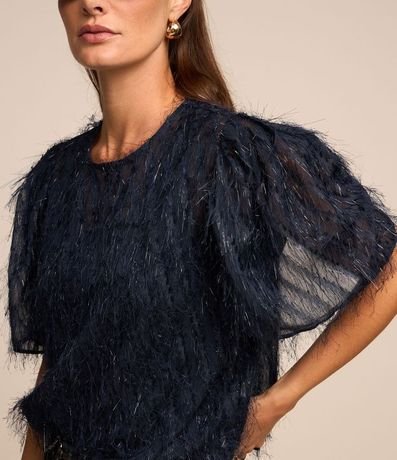 Blusa en Chiffon con Felpas y Fruncidos en los Hombros 4