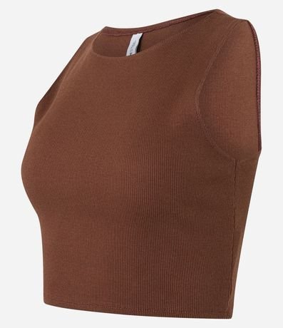 Blusa Cropped sin Mangas en Algodón Acanalado 6