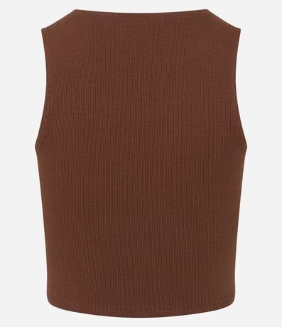 Blusa Cropped sin Mangas en Algodón Acanalado 7