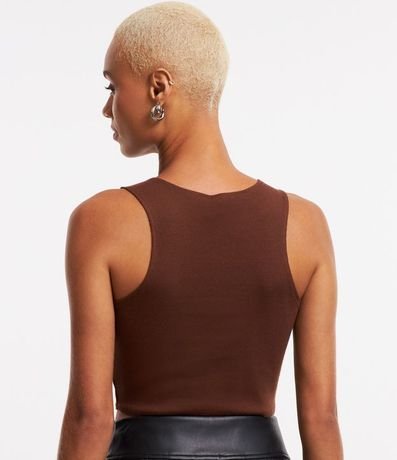 Blusa Cropped sin Mangas en Algodón Acanalado 3