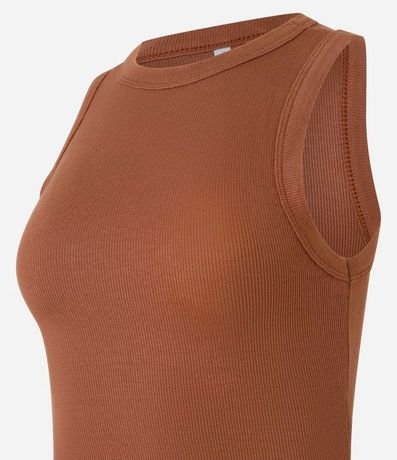 Blusa Cropped sin Manga en Ribana con Cuello Redondo 6