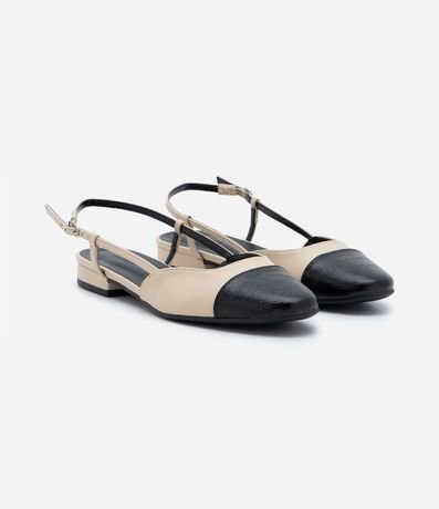 Zapatilla Slingback con Puntera Contrastanete y Laterales Abiertos 7