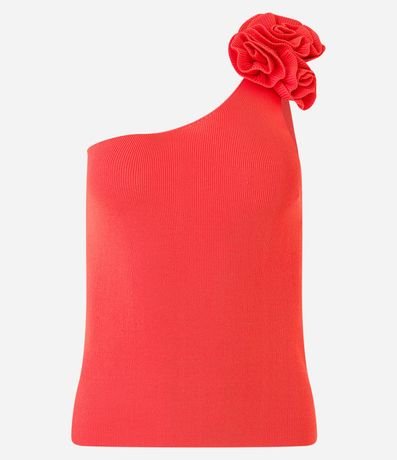 Blusa en Viscosa con Aplicación de Flor en el Hombro 7