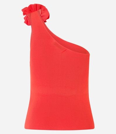 Blusa en Viscosa con Aplicación de Flor en el Hombro 9