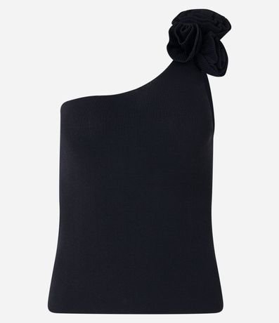 Blusa en Viscosa con Aplicación de Flor en el Hombro 7