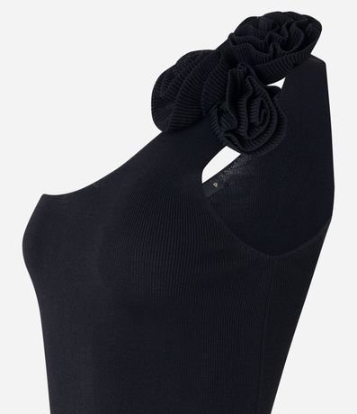 Blusa en Viscosa con Aplicación de Flor en el Hombro 8