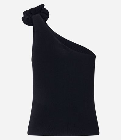 Blusa en Viscosa con Aplicación de Flor en el Hombro 9