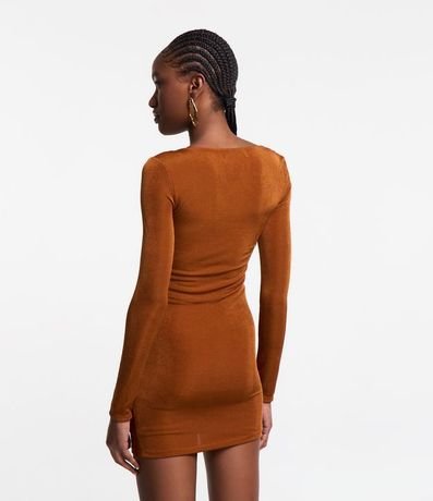 Vestido Corto con Escote Asimétrico y Fruncido 3