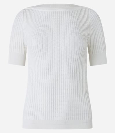 Blusa en Viscosa con Recorte Oval en la Espalda y Textura Acanalada 7