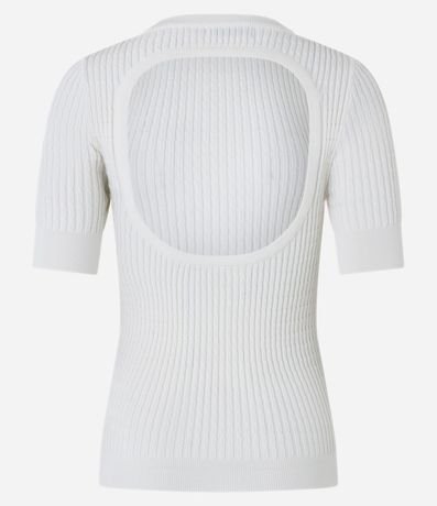 Blusa en Viscosa con Recorte Oval en la Espalda y Textura Acanalada 9