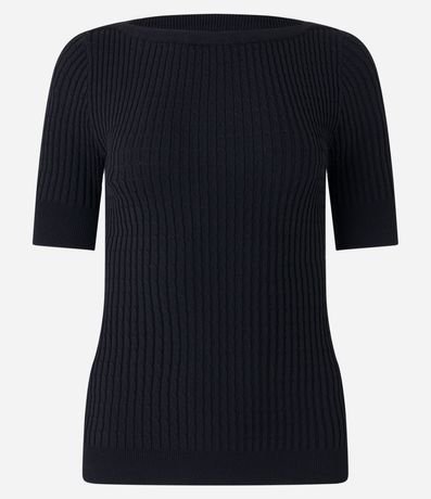 Blusa en Viscosa con Recorte Oval en la Espalda y Textura Acanalada 6