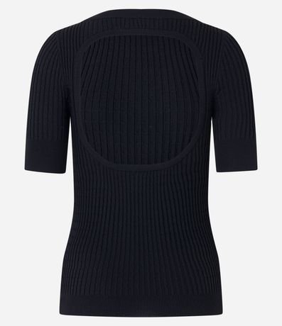 Blusa en Viscosa con Recorte Oval en la Espalda y Textura Acanalada 8