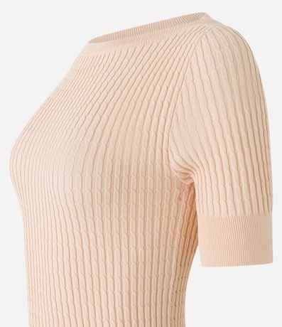 Blusa en Viscosa con Recorte Oval en la Espalda y Textura Acanalada 7