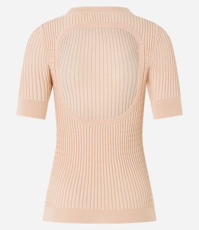 Blusa en Viscosa con Recorte Oval en la Espalda y Textura Acanalada 8