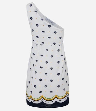 Vestido Corto en Viscosa y Lino con Bordado Tropical 5