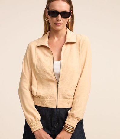 Campera Bomber en Airflow con Puño y Bajo Elásticos