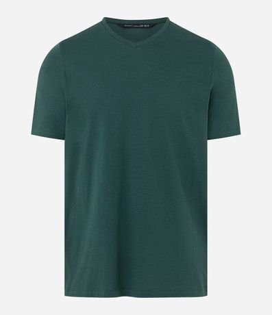 Remera Slim en Algodón Peruano con Cuello V 5