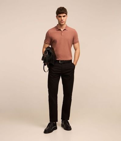 Polo Slim en Media Malla con Botones y Textura Acanalada 2