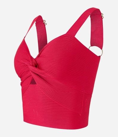 Blusa Cropped en Punto con Escote Corazón y Busto Torcido 6