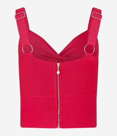 Blusa Cropped en Punto con Escote Corazón y Busto Torcido 7