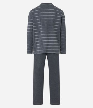 Pijama Largo en Algodón con Estampa Rayas 6