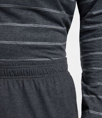 Pijama Largo en Algodón con Estampa Rayas 4