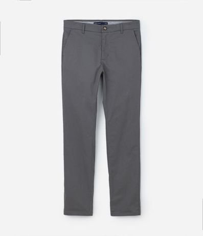 Pantalón Slim en Sarga con Bolsillos Cuchillo