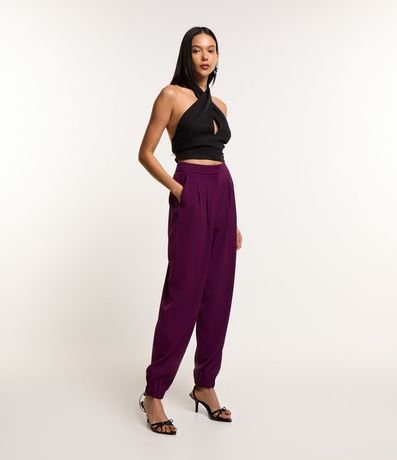 Pantalón Jogger en Crepé con Pliegues 2