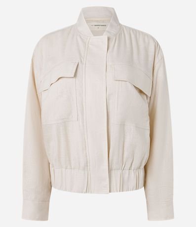 Campera Bomber en Viscolino con Bolsillos Delanteros