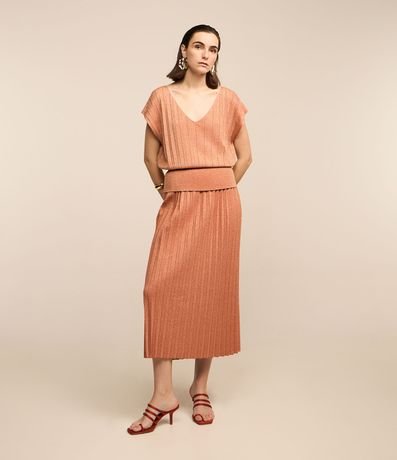 Blusa en Viscosa Plisada con Hilo Metalizado 2