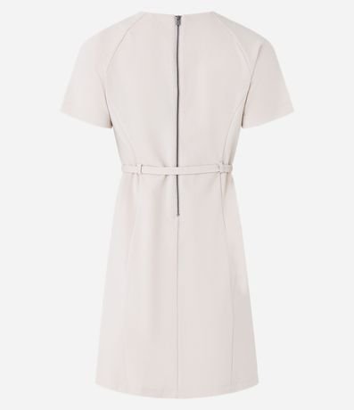 Vestido Corto en Crepé con Cinturón Estrecho 7