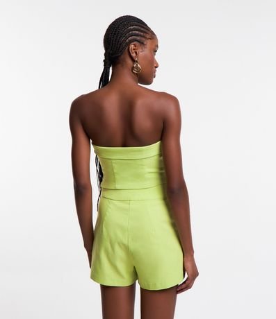 Blusa Cropped en Bengalina con Escote Plegado 3