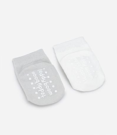 Kit 02 Medias Infantiles con Antideslizantes y Bordado de Animalitos - Talle 0 a 12 meses 2