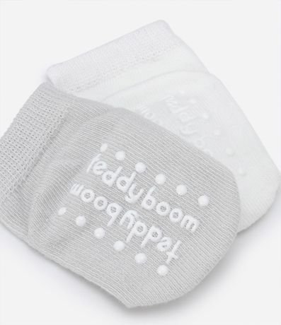 Kit 02 Medias Infantiles con Antideslizantes y Bordado de Animalitos - Talle 0 a 12 meses 3