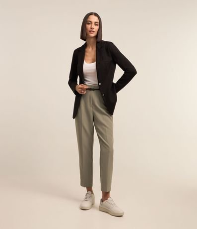 Pantalón Carrot en Sastrería con Cinturón en Pu